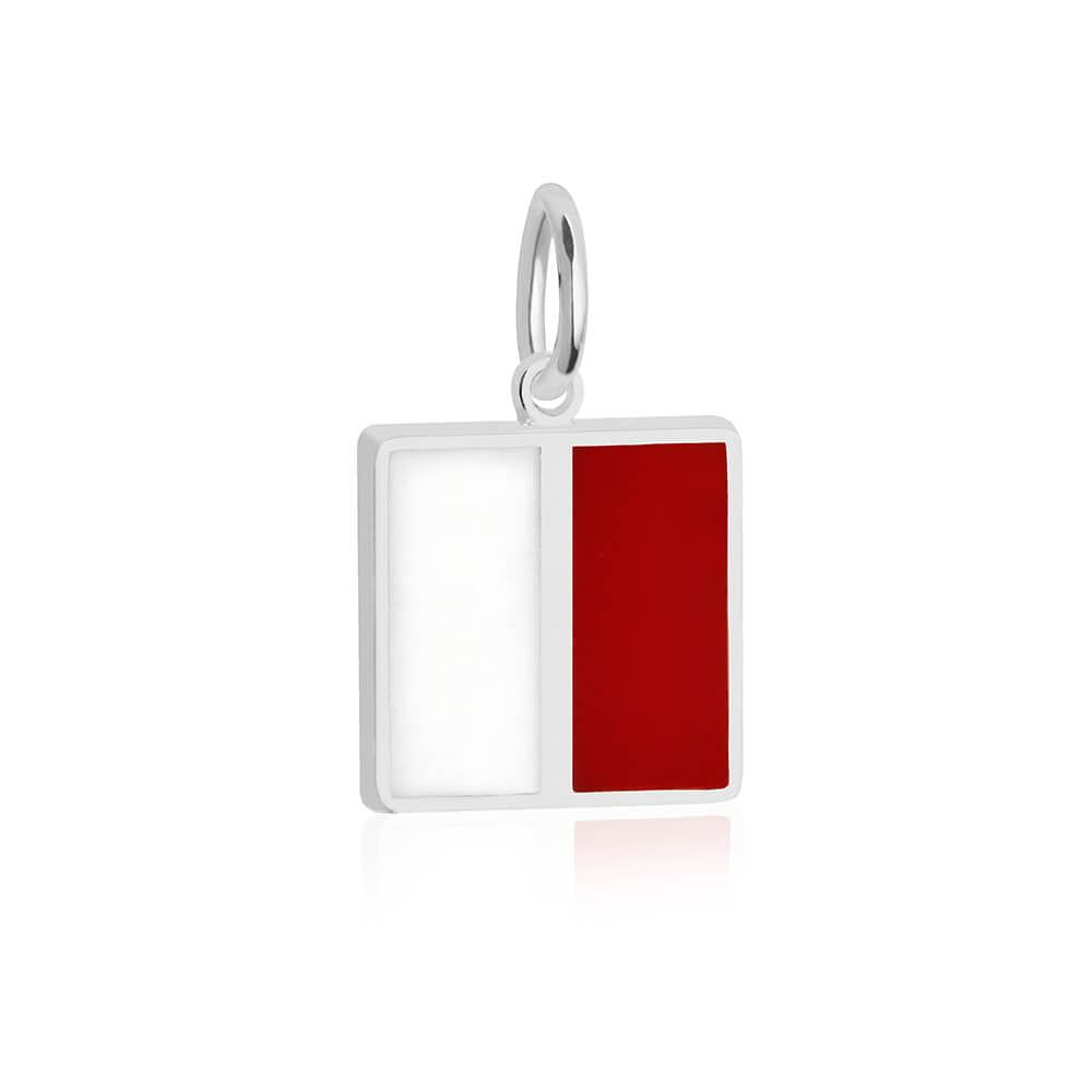 Letter H, Nautical Flag Silver Large Charm