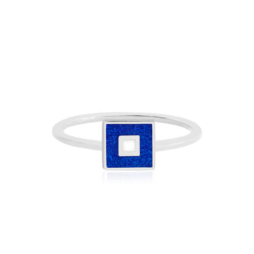 Letter P, Nautical Flag Silver Mini Ring