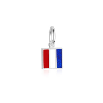 Letter T, Nautical Flag Silver Mini Charm