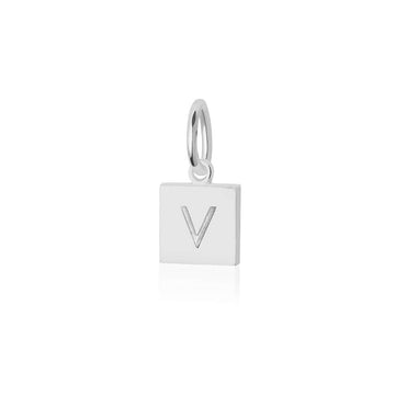 Letter V, Nautical Flag Silver Mini Charm