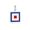 Letter W, Nautical Flag Silver Large Charm
