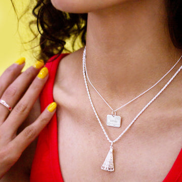 Spanish Fan Charm, Silver