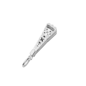Spanish Fan Charm, Silver