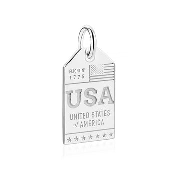 Gift: Luggage Tag USA Charm, Silver