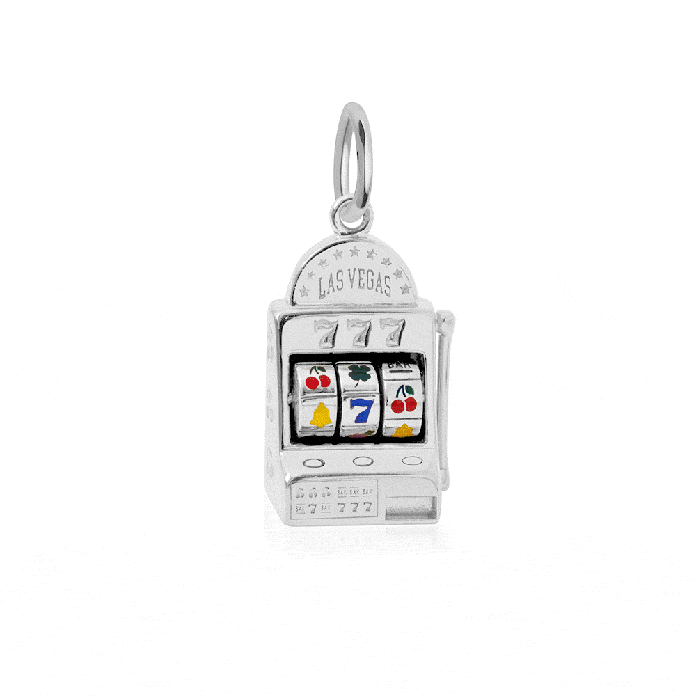 Las Vegas Slot Machine Charm, Silver