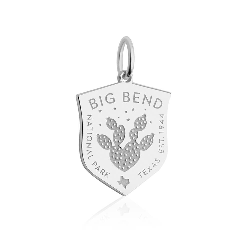 sterling silver shield engraved big bend national park texas charm