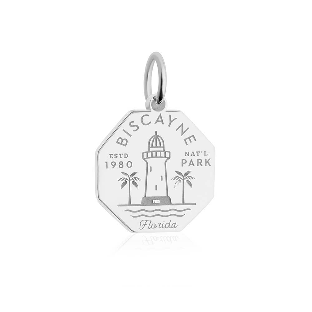 sterling silver engraved biscayne national park florida charm