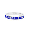 Carpe Diem Ring, Blue Enamel, Silver