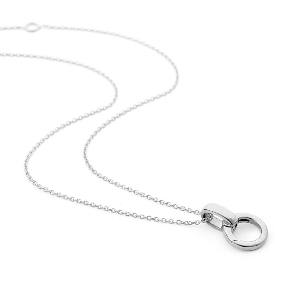 Silver cable chain with charm holder set by Jet Set Candy, featuring a simple clasp design on a white background.