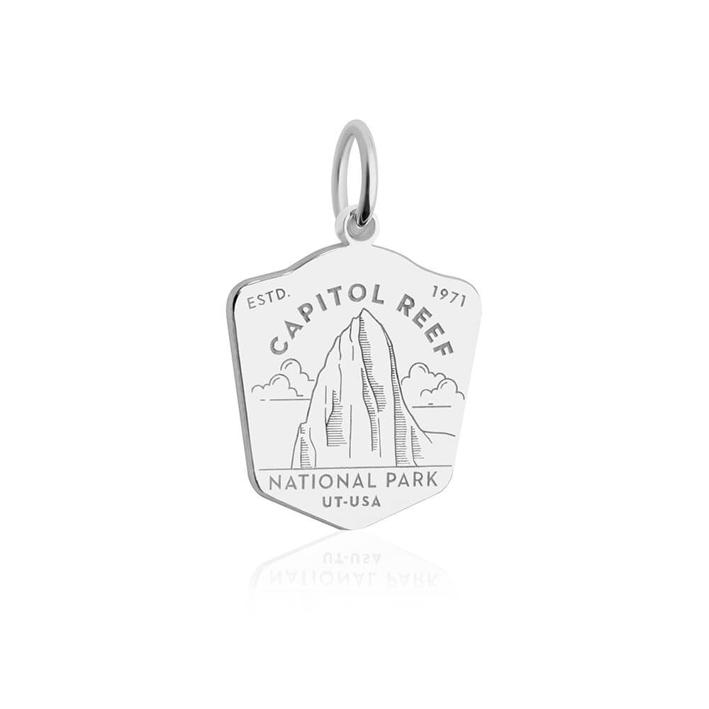 sterling silver engraved capitol reef national park charm