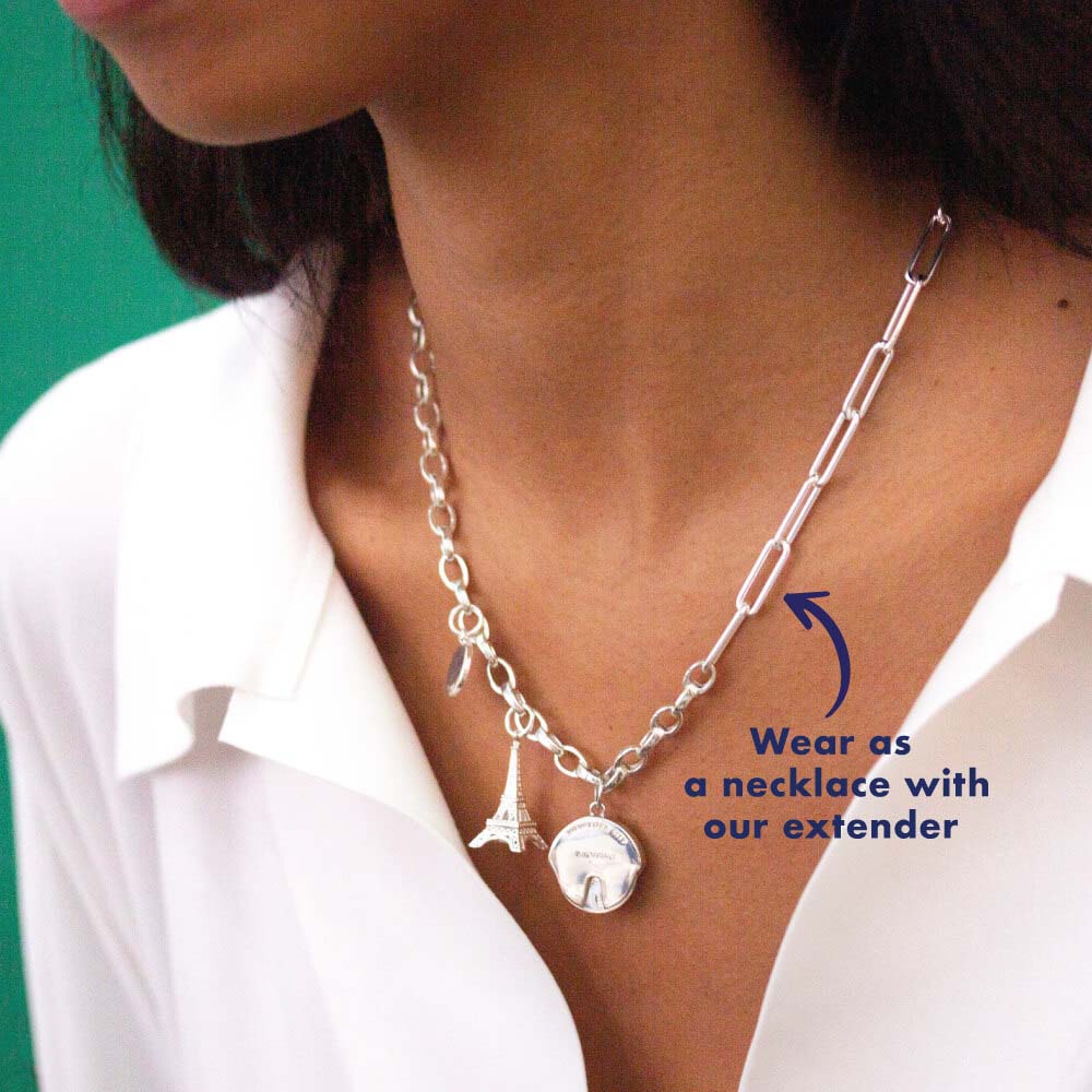 Slim Infinity Link Charm Bracelet, Silver