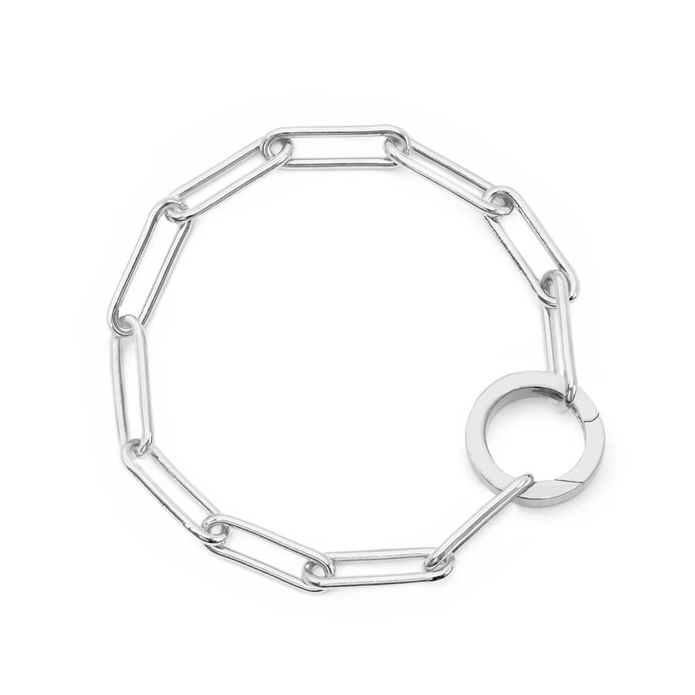 Silver daily 360 bracelet by Jet Set Candy, with a minimalist and modern design on a white background.