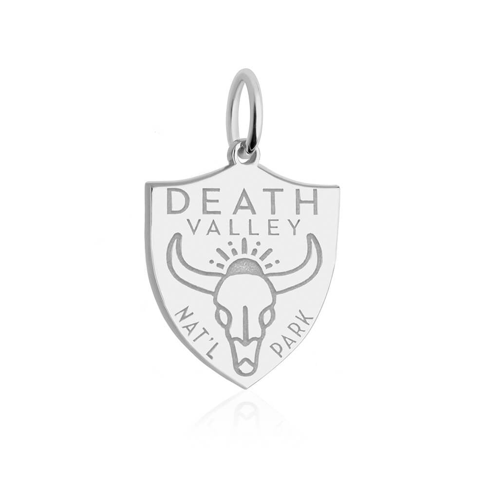 sterling silver engraved shield death valley national park charm