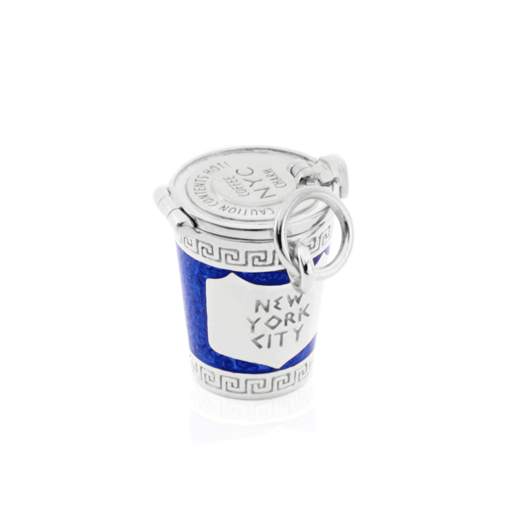 New York City Coffee Cup Charm | Sterling Silver | NYC Charm