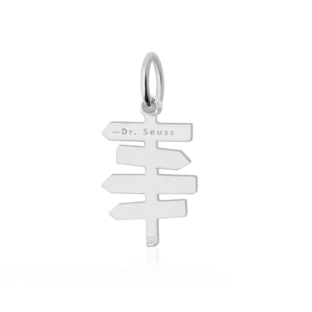 Back view of the silver enamel graduation cap charm by Jet Set Candy, showing engraved details on a white background.