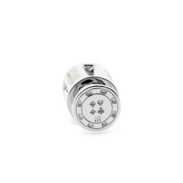 Poker Chips Enamel Charm, Silver