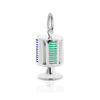 Poker Chips Enamel Charm, Silver