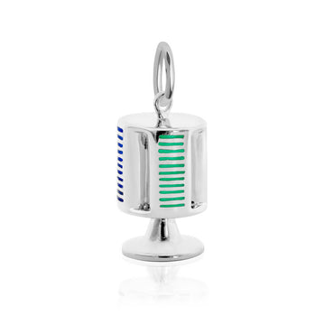 Poker Chips Enamel Charm, Silver