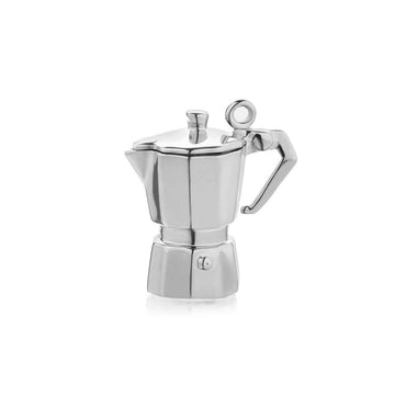 Espresso Coffee Pot Charm Italy Silver