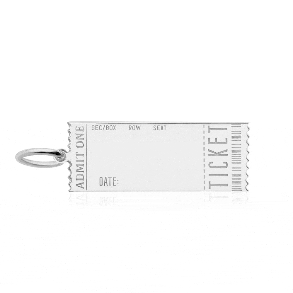 Event Ticket Customizable Charm Silver