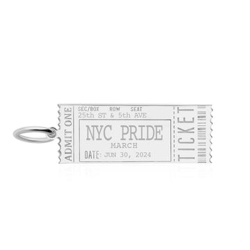 Event Ticket Customizable Charm Silver