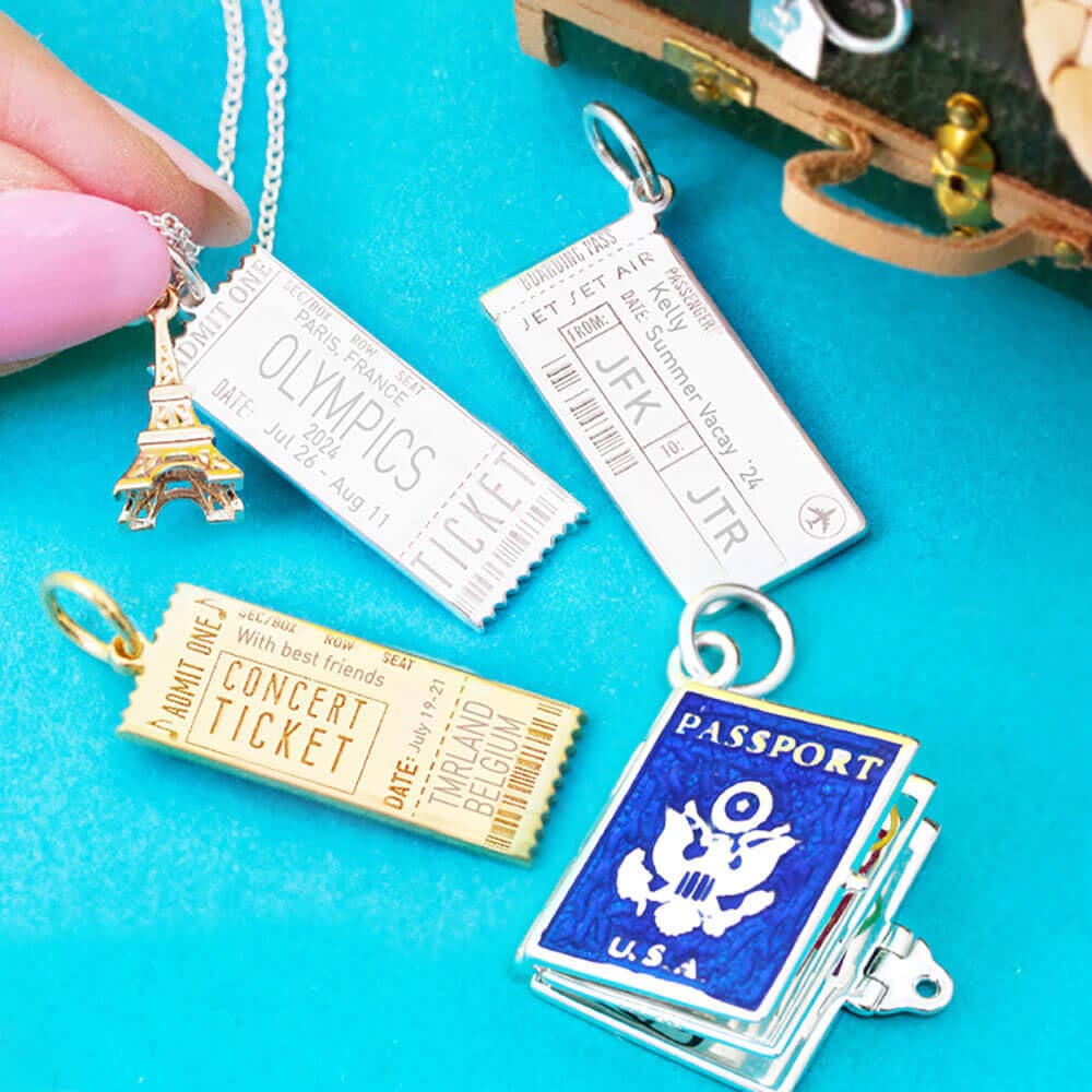 Event Ticket Customizable Charm Silver