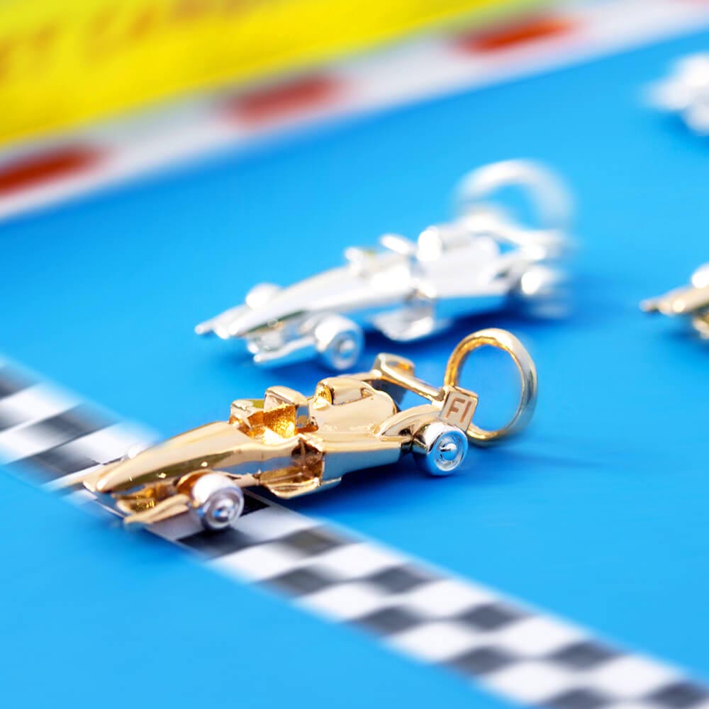 Race Car Charm, Silver