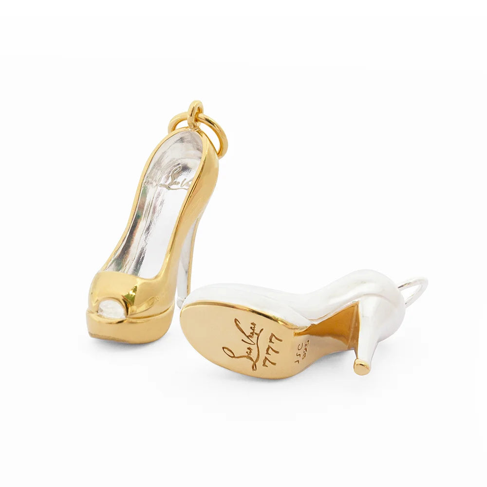 Las Vegas High Heel Shoe Charm, Silver