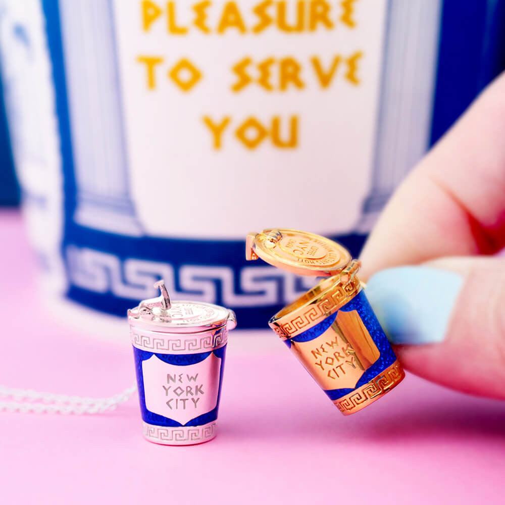 New York City Coffee Cup Charm | Gold Vermeil
