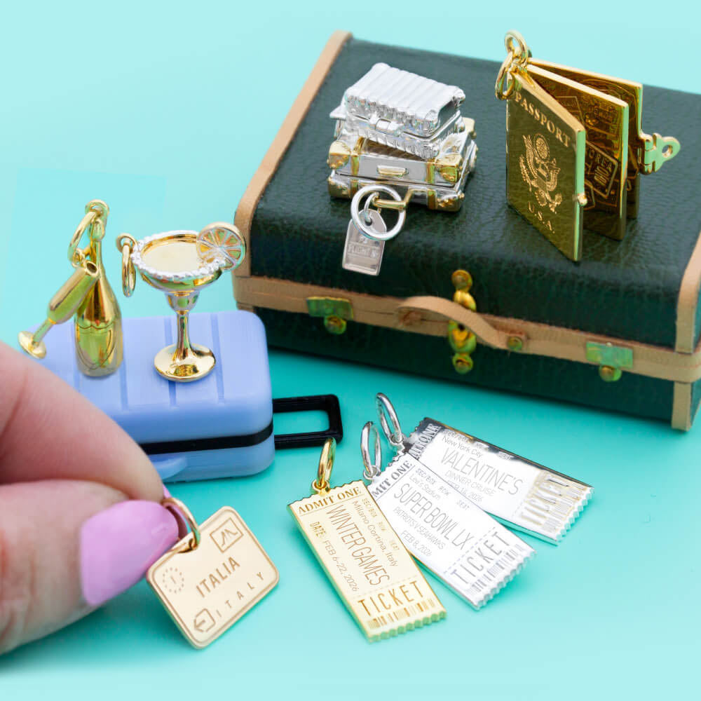 Event Ticket Customizable Charm Solid Gold