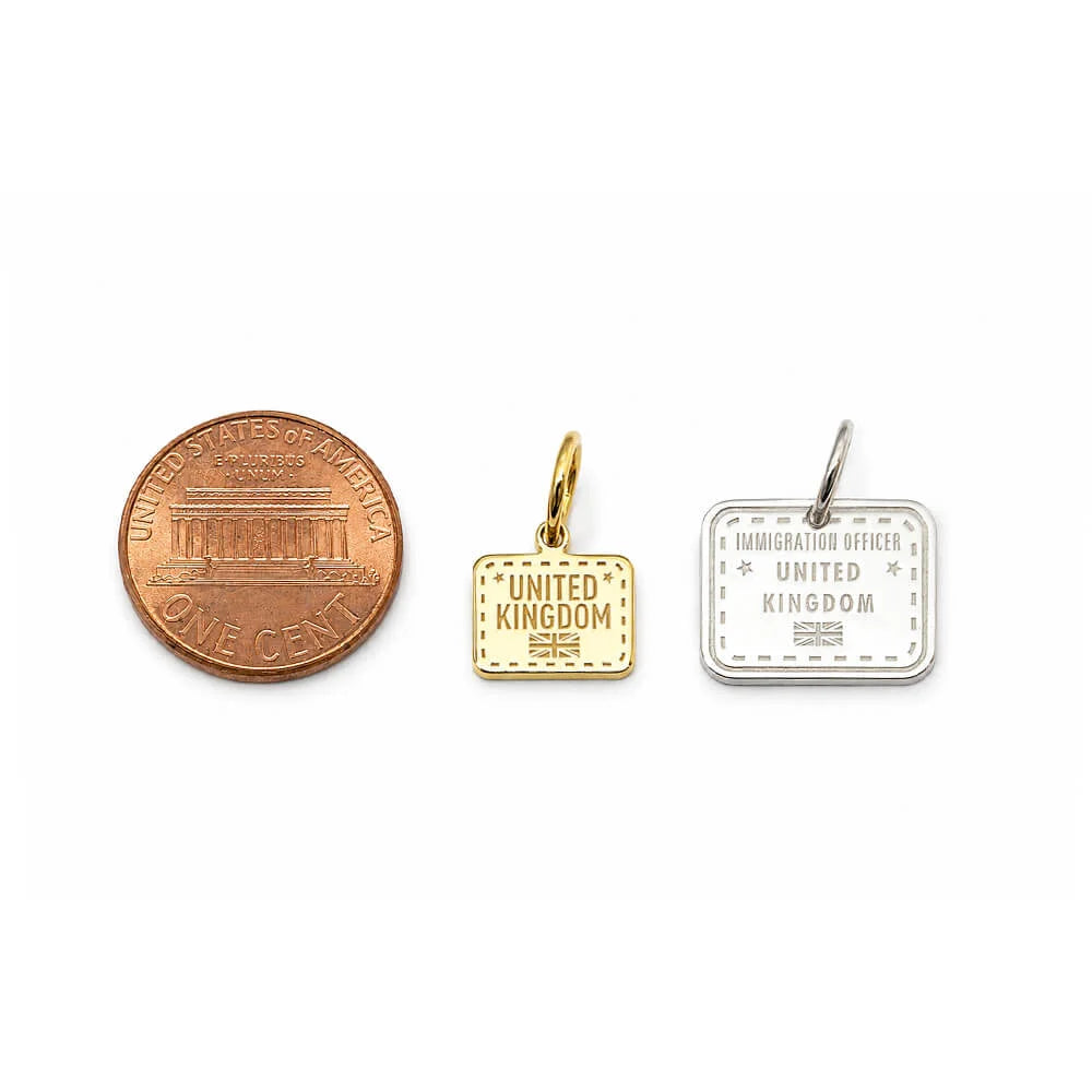 Passport Stamp Charms Mini, Gold