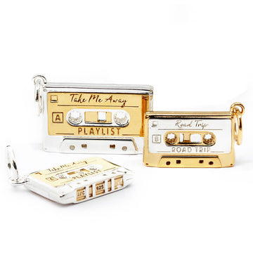Mixtape Cassette Charm Solid Gold