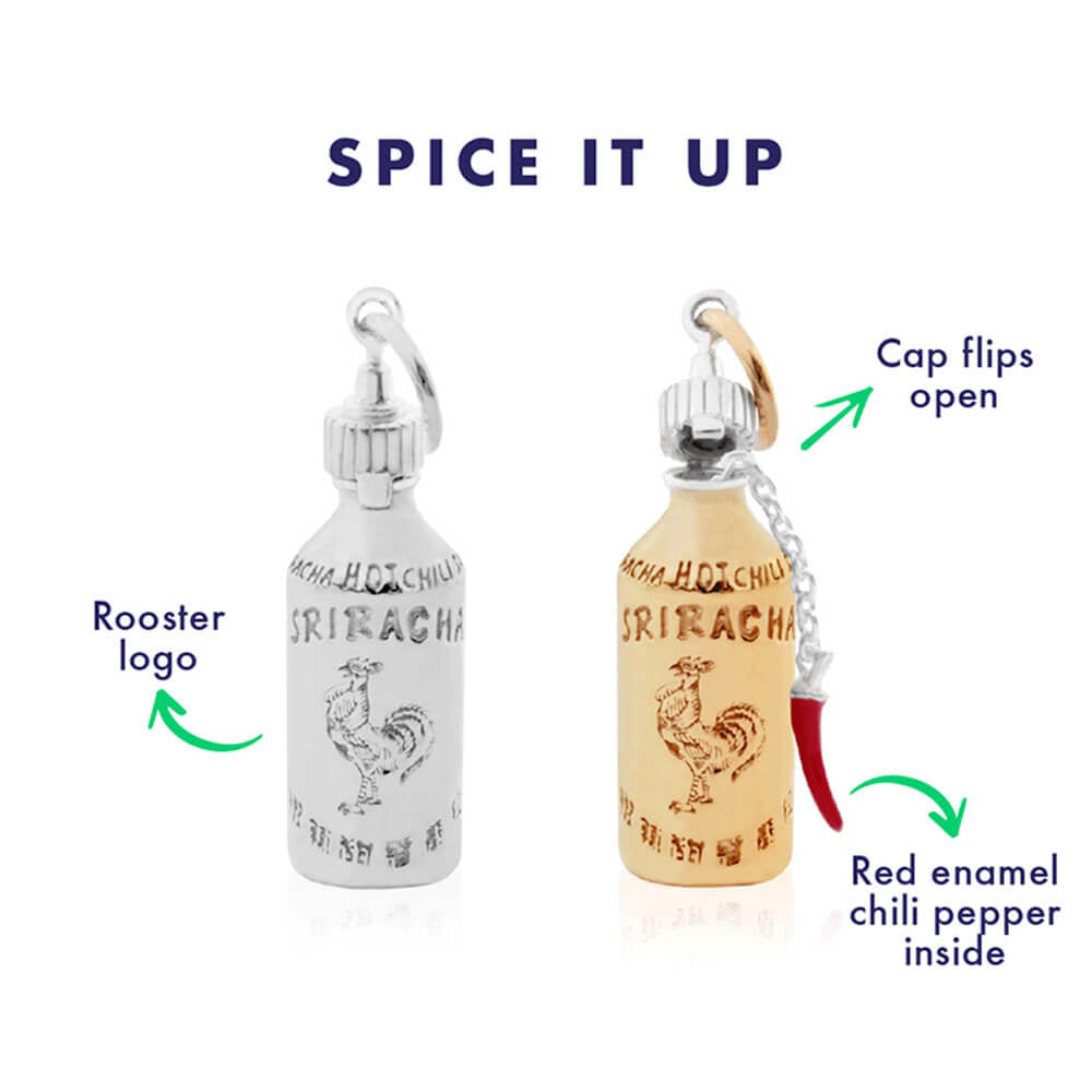 Sriracha Charm, Solid Gold Two-Tone