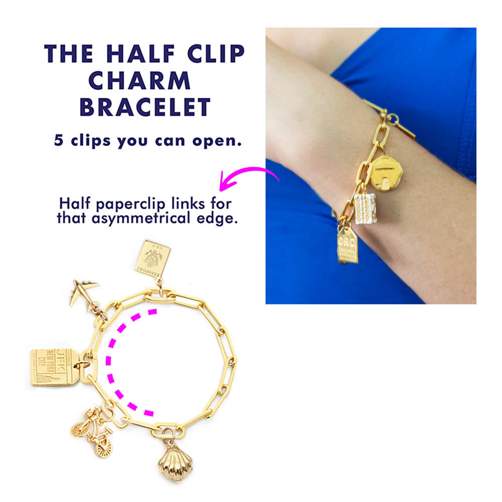 The Half Clip Charm Bracelet, Silver