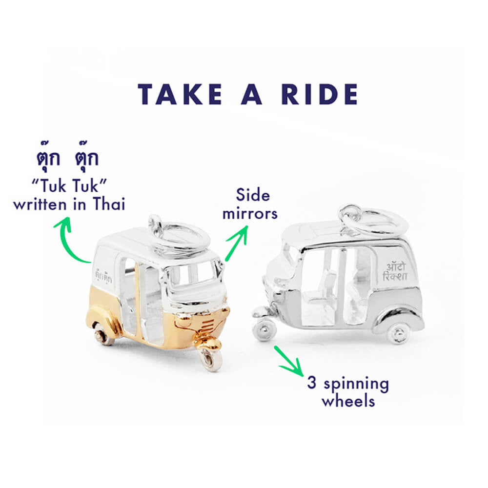 TukTuk Charm, Solid Gold Two-Tone