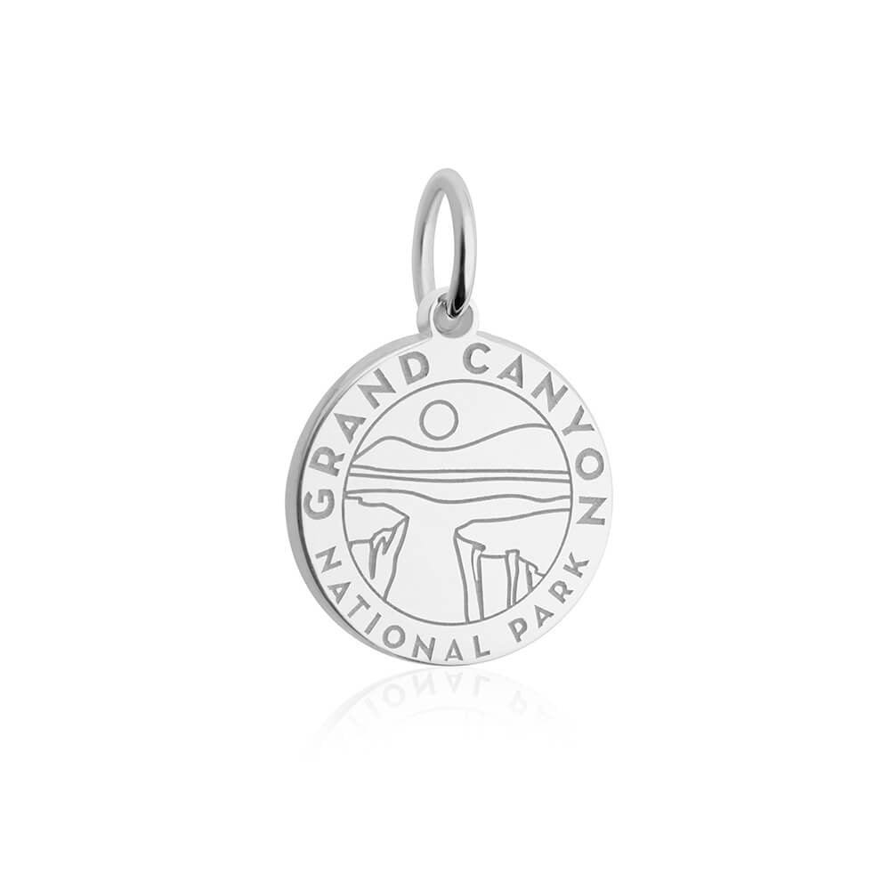 sterling silver engraved round grand canyon national park charm