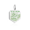 sterling silver green enamel teton national park charm