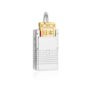 Handheld Video Game Charm, Two-Tone Silver