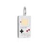Handheld Video Game Charm, Two-Tone Silver