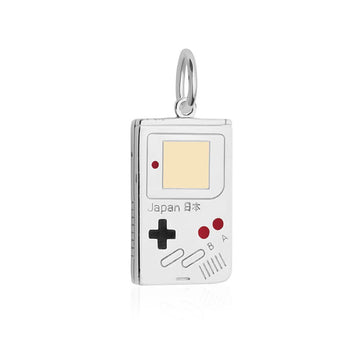 Handheld Video Game Charm, Two-Tone Silver