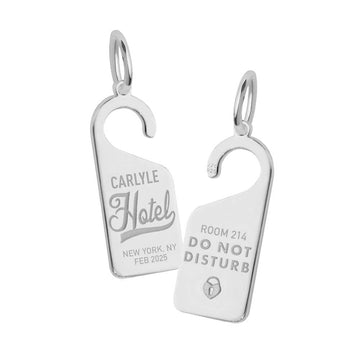 Do Not Disturb Hotel Sign Charm, Silver