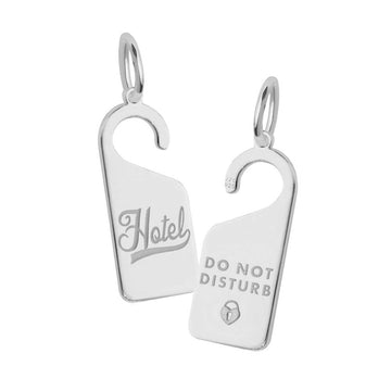 Do Not Disturb Hotel Sign Charm, Silver