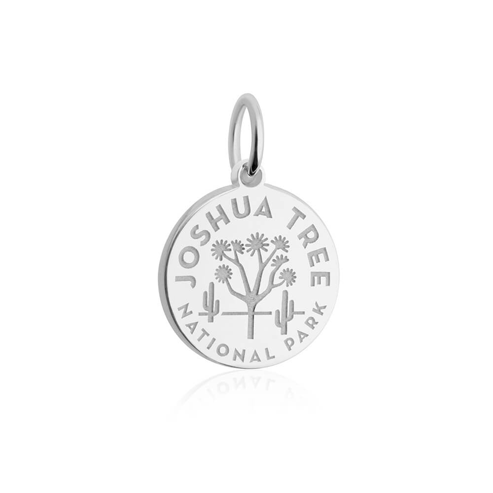 sterling silver engraved round joshua tree national park charm