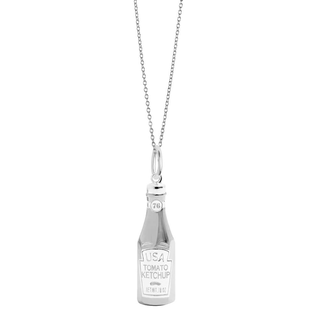 USA Ketchup Charm Silver