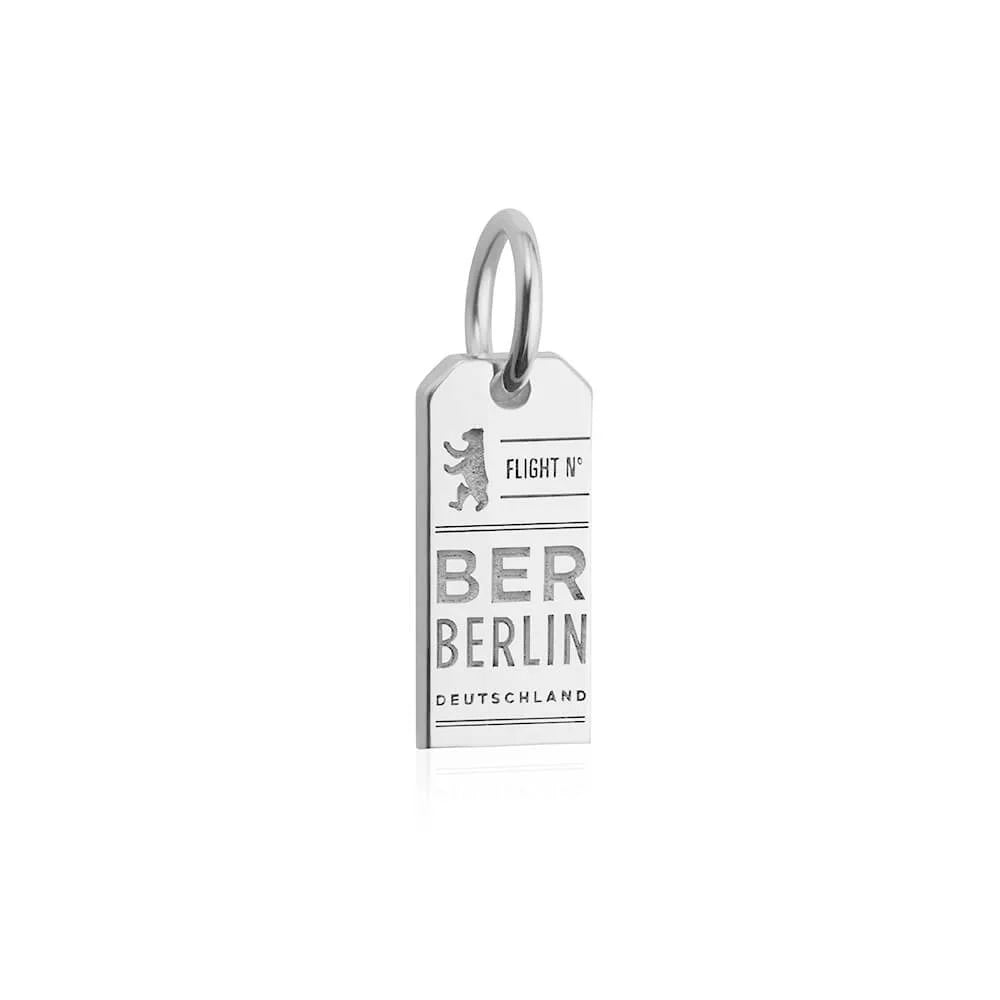 Berlin Germany BER Luggage Tag Charm, Silver Mini