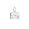 Croatia Passport Stamp Charm, Silver Mini