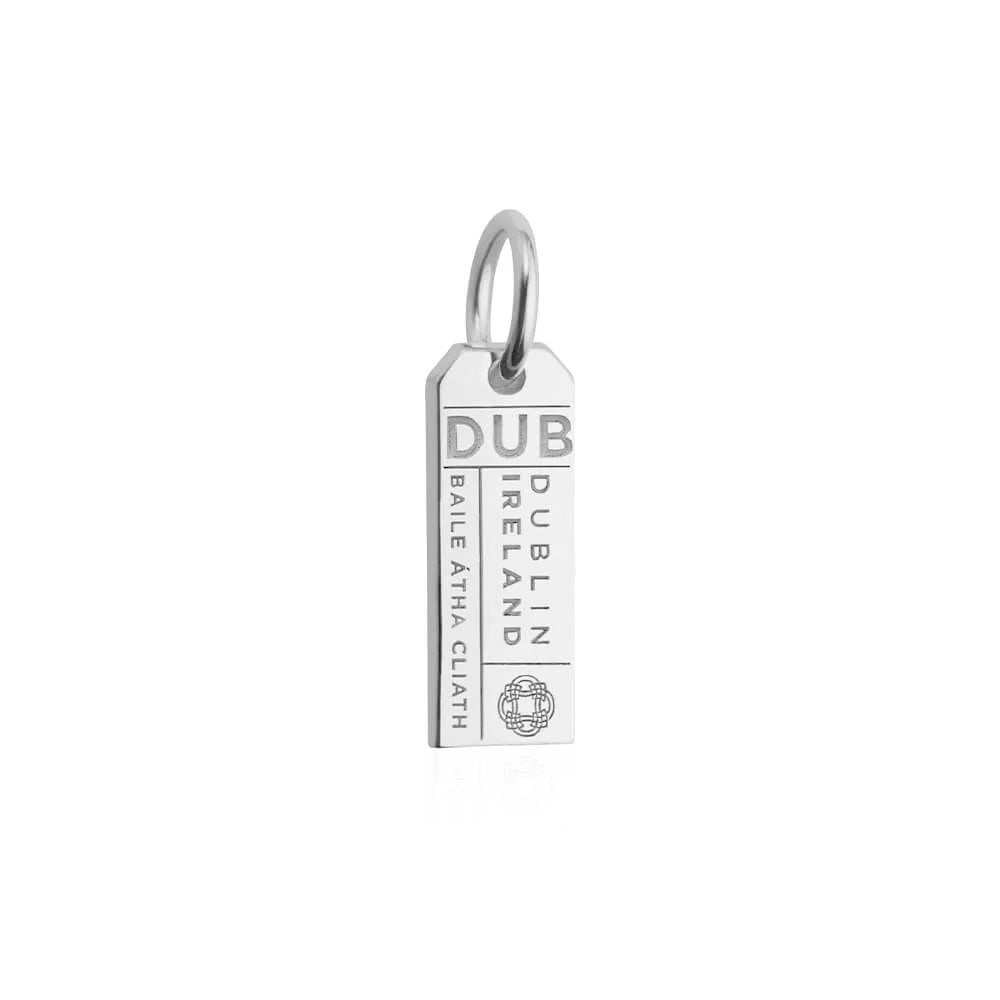 Dublin DUB Luggage Tag Charm, Silver Mini
