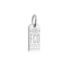 Rome FCO Luggage Tag Charm, Silver Mini