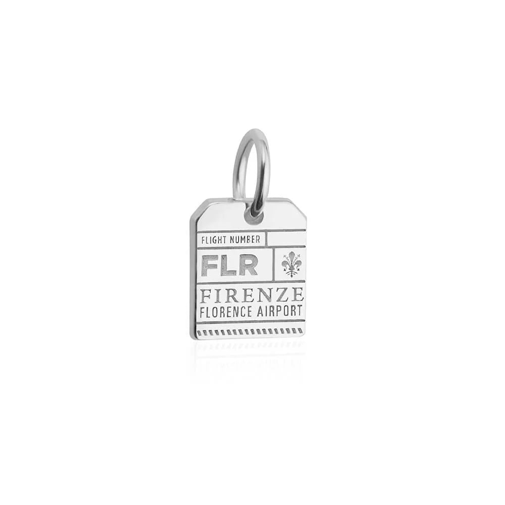 Florence FLR Luggage Tag Charm, Silver Mini