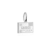 Greece Passport Stamp Charm, Silver Mini